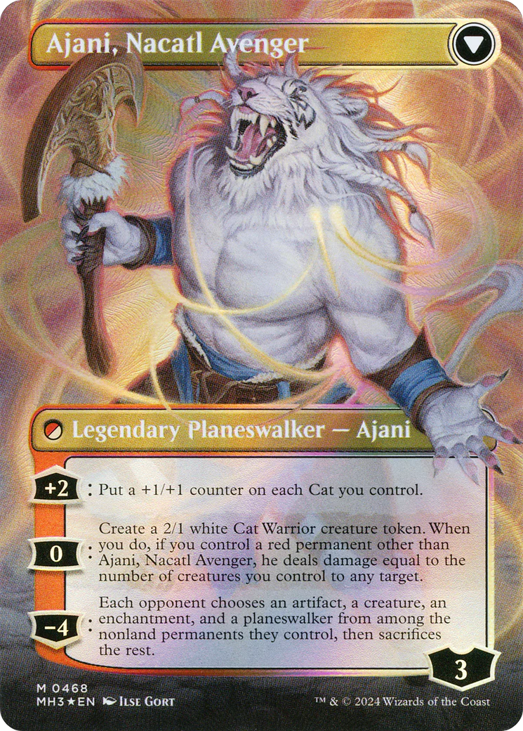 Ajani, Nacatl Pariah // Ajani, Nacatl Avenger (MH3-468) - Modern Horizons 3 (Borderless) Foil - Image 2