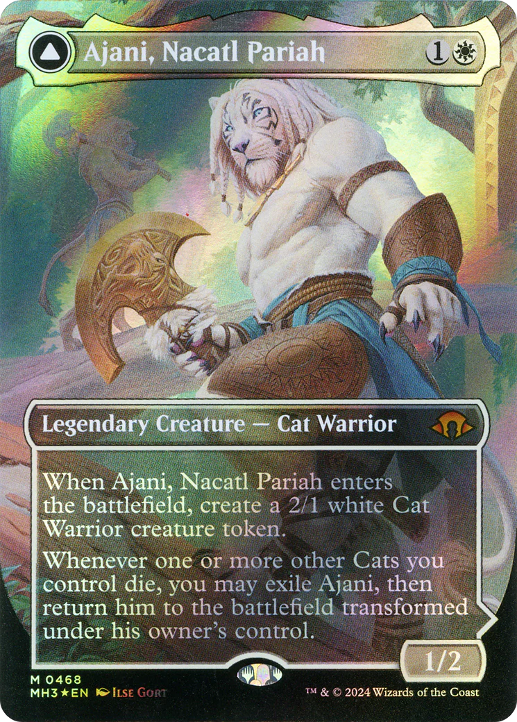 Ajani, Nacatl Pariah // Ajani, Nacatl Avenger (MH3-468) - Modern Horizons 3 (Borderless) Foil - Image 3