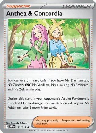 Anthea & Concordia 182/217 - Reverse Holofoil ME Ascended Heroes - Uncommon