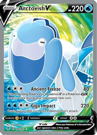 Arctovish V (Full Art) 176/203  - Holofoil SWSH07 Evolving Skies - Ultra Rare