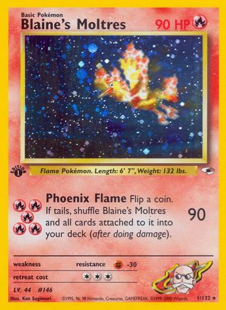 Blaine's Moltres 001/132 - Unlimited Holofoil Gym Heroes - Holo Rare