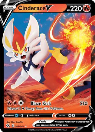 Cinderace V (43) 043/264  - Holofoil SWSH08 Fusion Strike - Ultra Rare