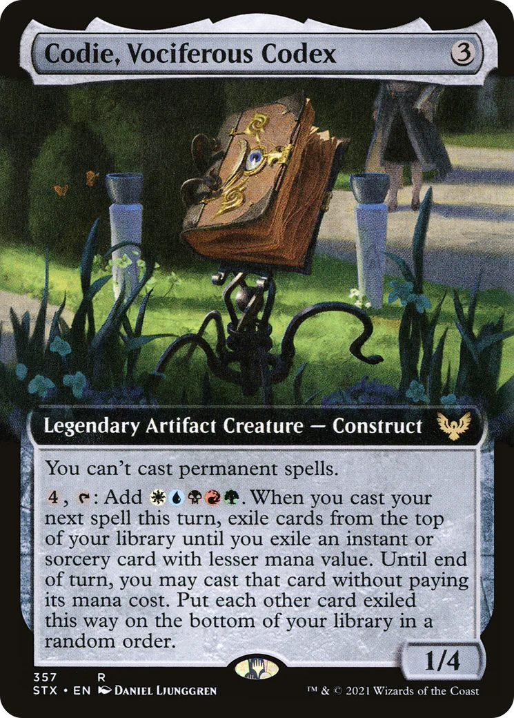 Codie, Vociferous Codex (STX-357) - Strixhaven: School of Mages: (Extended Art)