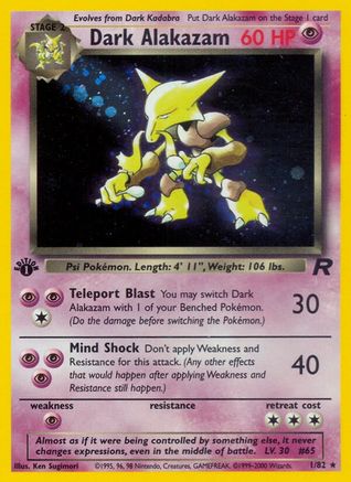 Dark Alakazam (1) 001/82 - Unlimited Holofoil Team Rocket - Holo Rare