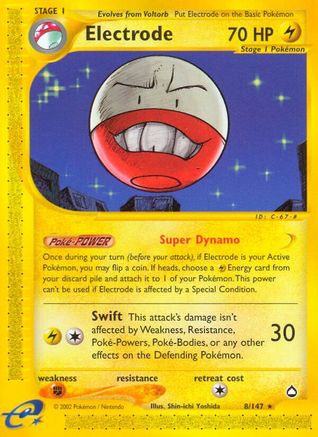 Electrode 008  - Reverse Holofoil Aquapolis - Rare