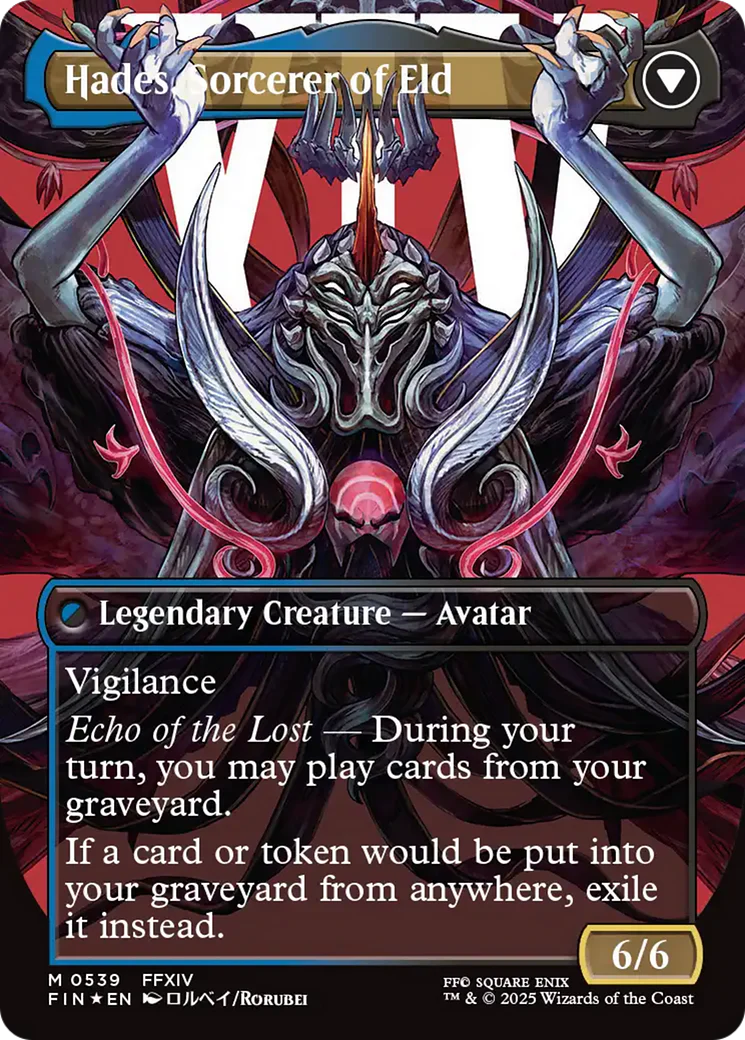 Emet-Selch, Unsundered // Hades, Sorcerer of Eld (FIN-539) - FINAL FANTASY (Borderless) Foil - Image 2