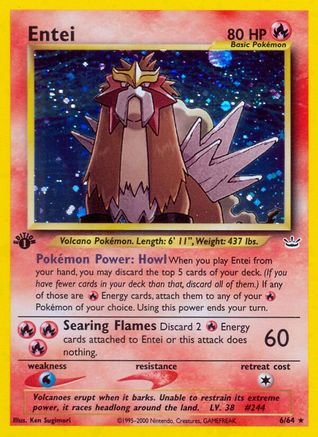 Entei (6) 006/64 - Unlimited Holofoil Neo Revelation - Holo Rare