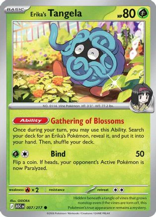 Erika's Tangela 007/217 - Reverse Holofoil ME Ascended Heroes - Common