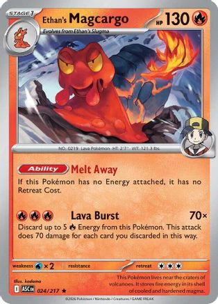 Ethan's Magcargo 024/217 - Holofoil ME Ascended Heroes - Rare