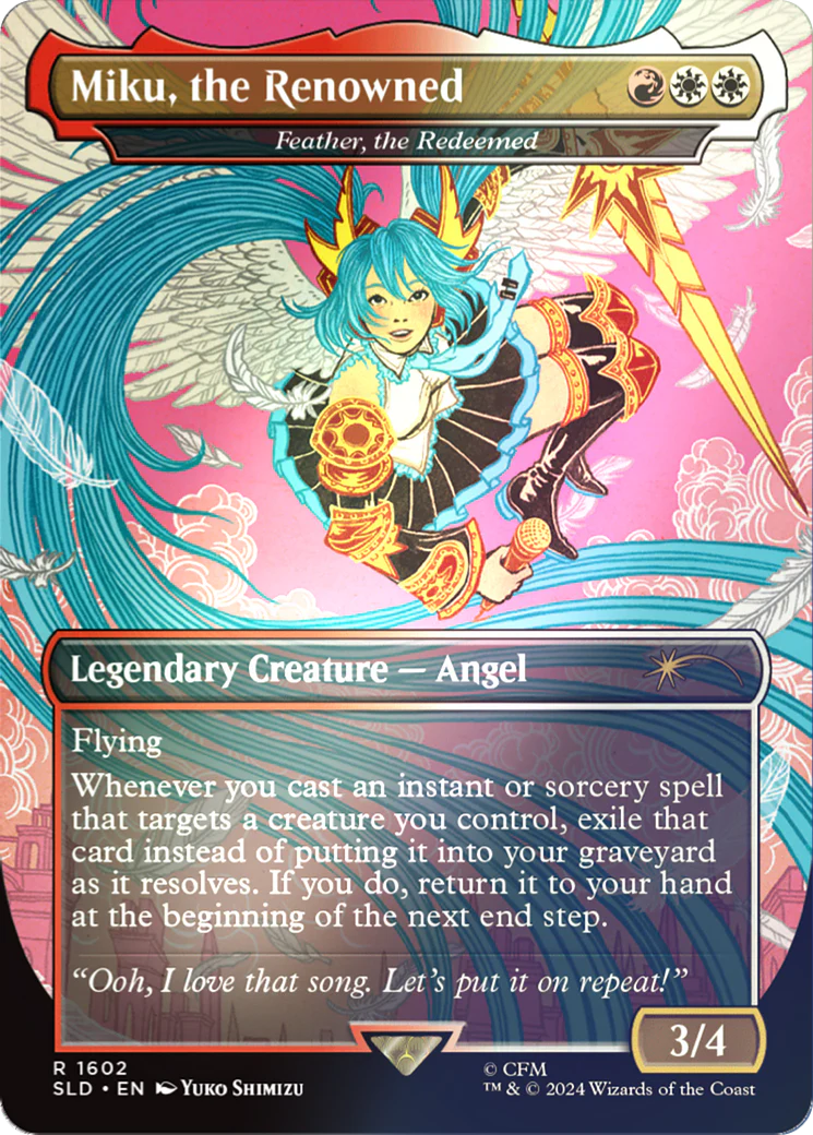 Feather, the Redeemed (SLD-1602) - Secret Lair Drop / Miku, the Renowned (Borderless) Foil