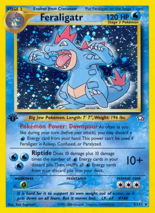 Feraligatr (5) 005/111 - 1st Edition Holofoil Neo Genesis - Holo Rare