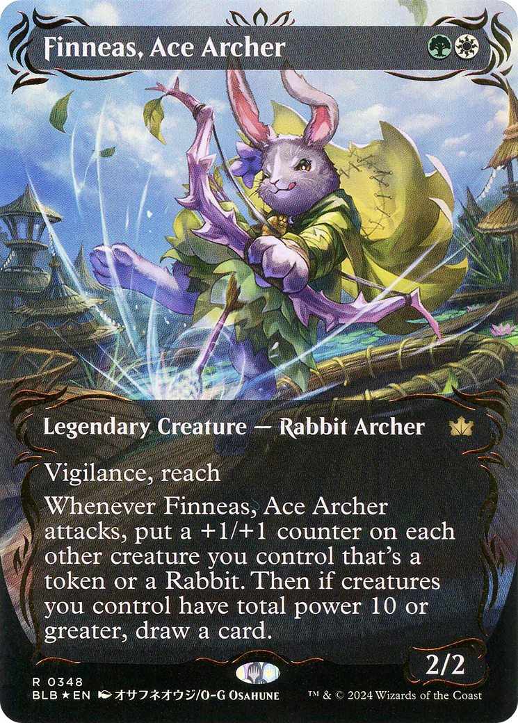 Finneas, Ace Archer (BLB-348) - Bloomburrow: (Showcase) (Borderless) Foil