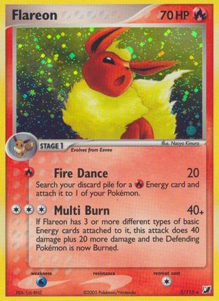 Flareon 005 - Reverse Holofoil Unseen Forces - Holo Rare