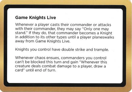 Game Knights Live (Black Lotus Unknown Planechase) (OVER-) - Oversize Cards