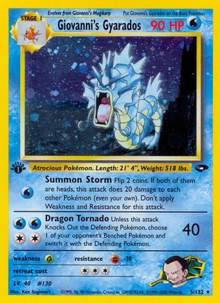 Giovanni's Gyarados 005/132 - Unlimited Holofoil Gym Challenge - Holo Rare