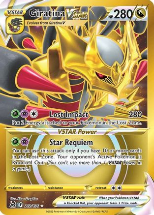 Giratina VSTAR (212) (Secret) 212/196  - Holofoil SWSH11 Lost Origin - Secret Rare