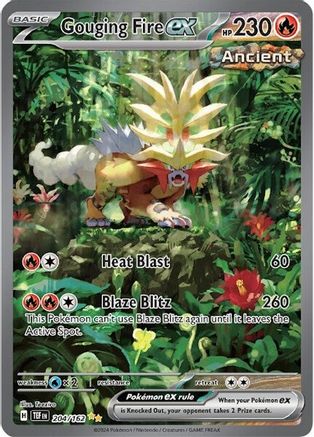 Gouging Fire ex 204/162  - Holofoil SV05 Temporal Forces - Special Illustration Rare