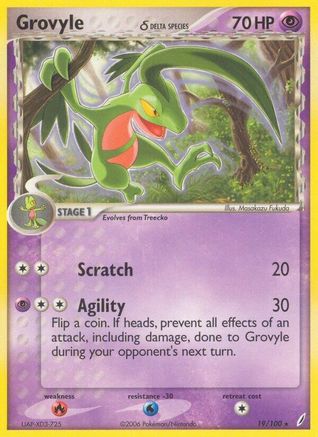 Grovyle (Delta Species) 019/100 - Reverse Holofoil Crystal Guardians - Rare