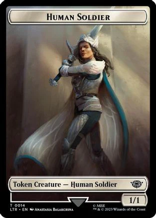 Human Soldier (0014) // Food (0022) Double-Sided Token (Surge Foil) (LTR-14 // 22) - The Lord of the Rings: Tales of Middle-earth Foil