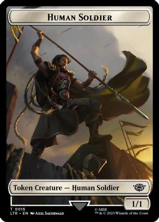 Human Soldier (0015) // Food (0022) Double-Sided Token (Surge Foil) (LTR-15 // 22) - The Lord of the Rings: Tales of Middle-earth Foil