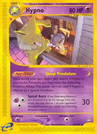 Hypno 016 - Reverse Holofoil Aquapolis - Rare