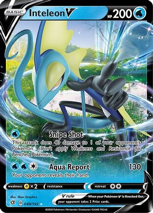 Inteleon V 049/192  - Holofoil SWSH02 Rebel Clash - Ultra Rare