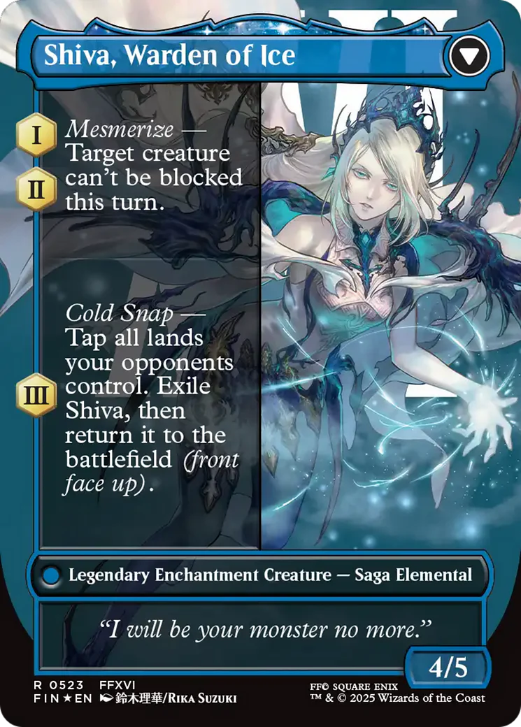 Jill, Shiva's Dominant // Shiva, Warden of Ice (FIN-523) - FINAL FANTASY: (enchantment) (Borderless) Foil - Image 2