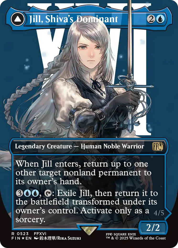 Jill, Shiva's Dominant // Shiva, Warden of Ice (FIN-523) - FINAL FANTASY: (enchantment) (Borderless) Foil - Image 3