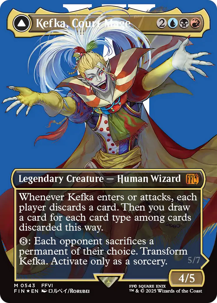 Kefka, Court Mage // Kefka, Ruler of Ruin (FIN-543) - FINAL FANTASY (Borderless) Foil - Image 3