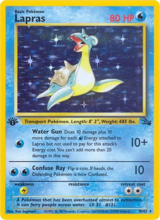 Lapras (10) 010/62 - Unlimited Holofoil Fossil - Holo Rare