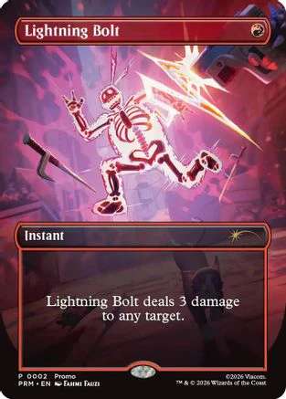 Lightning Bolt (Borderless) (UMP-002) - Unique and Miscellaneous Promos Foil