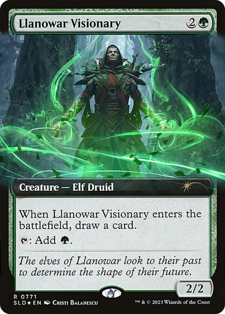 Llanowar Visionary (SLD-771) - Secret Lair Drop: (Extended Art) Foil