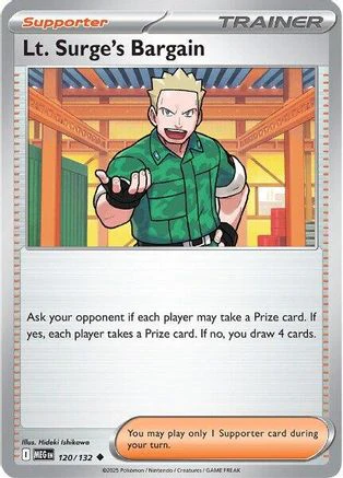 Lt. Surge's Bargain 120/132  - Reverse Holofoil ME01 Mega Evolution - Uncommon