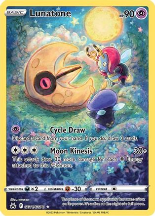 Lunatone GG11/GG70 - Holofoil Crown Zenith Galarian Gallery - Ultra Rare
