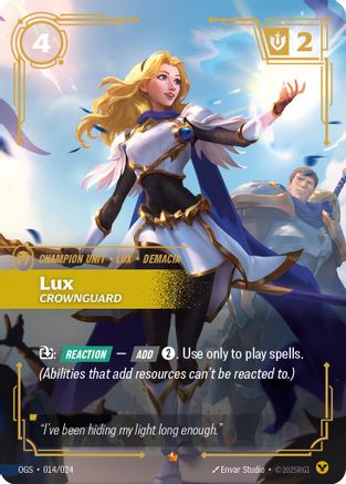 Lux - Crownguard (014/024) - Origins Proving Grounds Foil