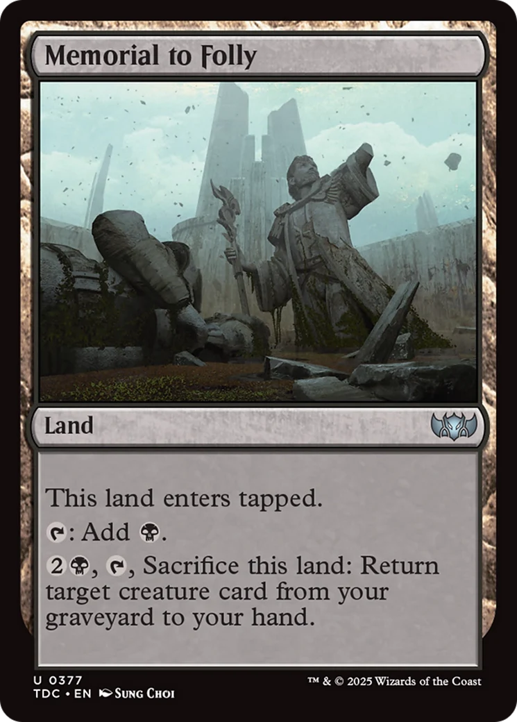 Memorial to Folly (TDC-377) - Commander: Tarkir: Dragonstorm