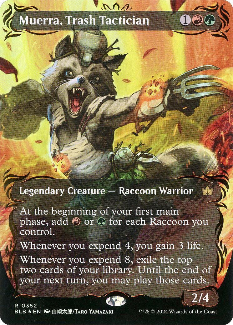 Muerra, Trash Tactician (BLB-352) - Bloomburrow: (Showcase) (Borderless) Foil