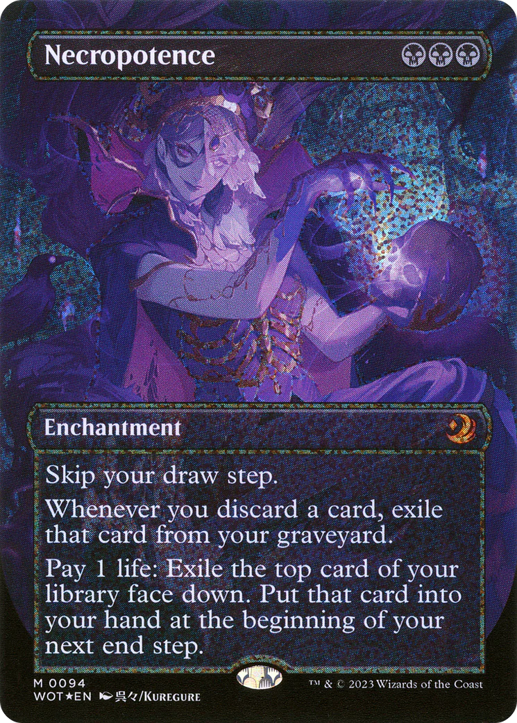 Necropotence (WOT-094) - Wilds of Eldraine: Enchanting Tales (Borderless) Foil