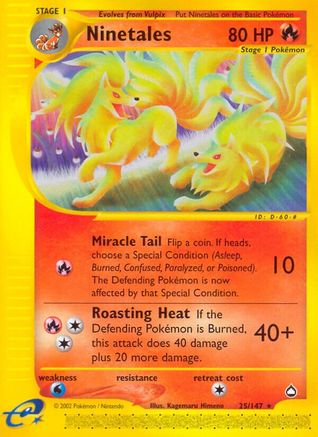 Ninetales 025/147  - Reverse Holofoil Aquapolis - Rare