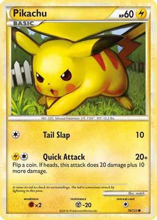 Pikachu 078/123 HeartGold SoulSilver - Common