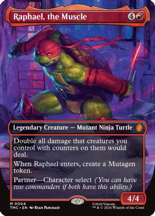 Raphael, the Muscle (Borderless) (TMT-004) - Teenage Mutant Ninja Turtles Foil