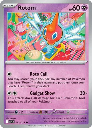 Rotom 092 - Reverse Holofoil ME Ascended Heroes - Common