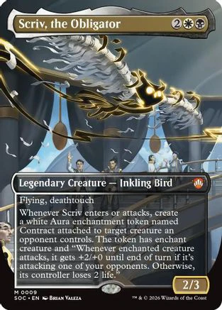 Scriv, the Obligator (Borderless) (SOC-009) - Commander: Secrets of Strixhaven