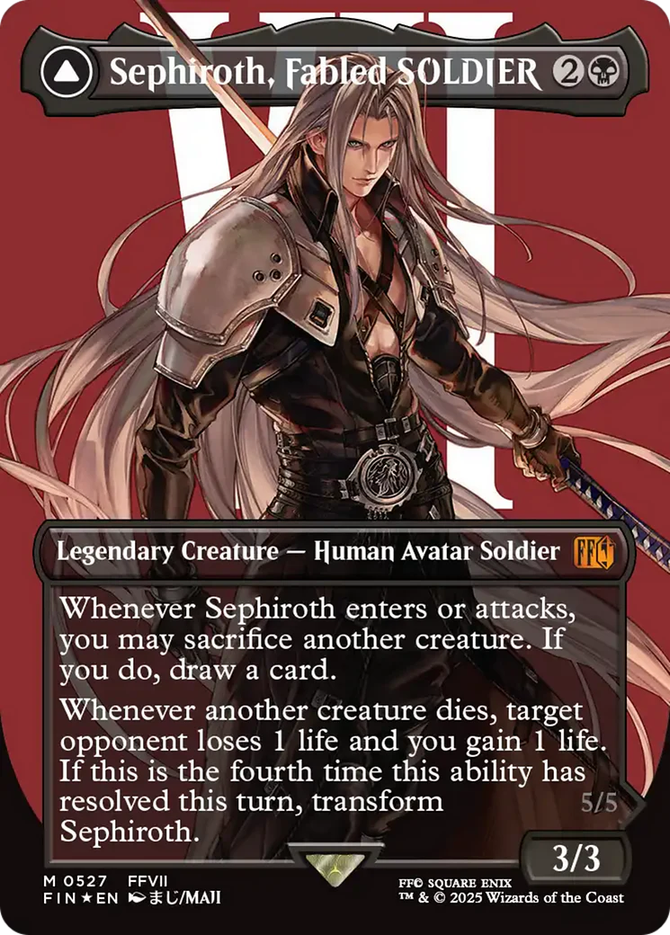 Sephiroth, Fabled SOLDIER // Sephiroth, One-Winged Angel (FIN-527) - FINAL FANTASY (Borderless) Foil - Image 3