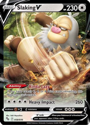 Slaking V 058/078 - Holofoil Pokemon GO - Ultra Rare