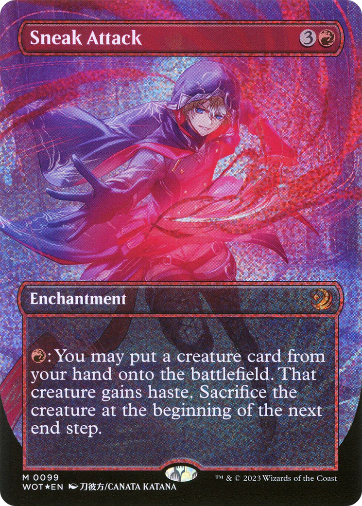 Sneak Attack (WOT-099) - Wilds of Eldraine: Enchanting Tales (Borderless) Foil