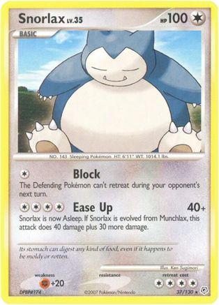 Snorlax 037/130 Diamond and Pearl - Rare
