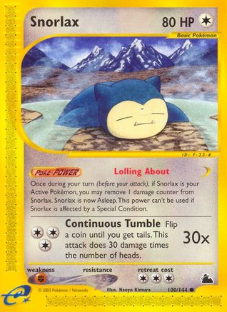 Snorlax 100 - Reverse Holofoil Skyridge - Common