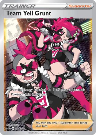 Team Yell Grunt (Full Art) 202/202  - Holofoil SWSH01 Sword & Shield Base Set - Ultra Rare
