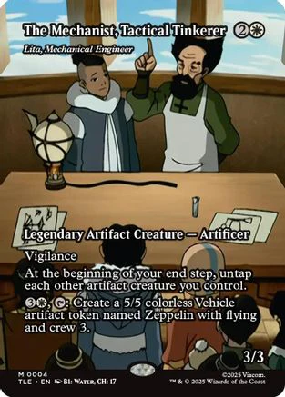The Mechanist, Tactical Tinkerer - Lita, Mechanical Engineer (Borderless) (TLE-004) - Avatar: The Last Airbender: Eternal-Legal Foil